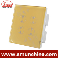 4 Gang Wall Touch Switch, Smart Wall Socket, for Home and Hotel Remote Control Switches